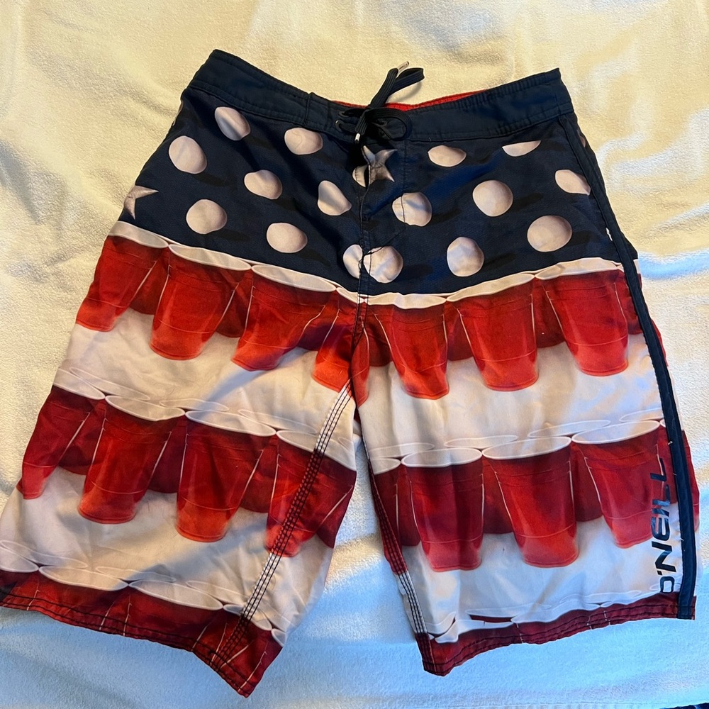 O'Neill Red, White and Blue Board Shorts